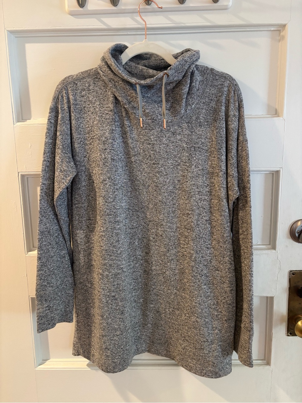 Old Navy Gray Heather Turtleneck Pullover with Drawcord